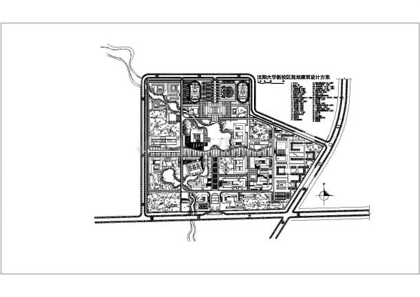 沈阳大学新校区建筑规划设计方案图纸-图一