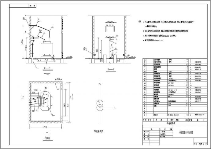 变压器室安装图纸设计_图1