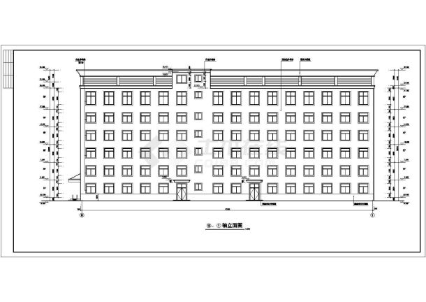 某地6层框架结构办公楼建筑施工图-图二