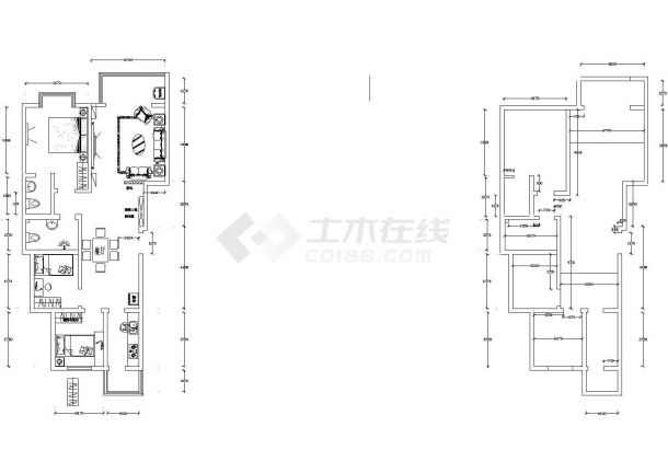 简约宜居房型三室两厅家装布局CAD参考（一张平面图）-图一