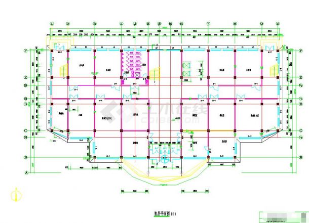 某6层6600平米公司办公楼毕业设计（含建筑图、结构图、计算书、施工组织、进度计划表（CAD横道图）、总平面图、含电算等资料）-图二