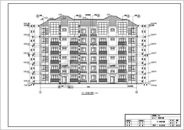 湖北省某6层多层住宅楼建筑设计施工图CAD-图一