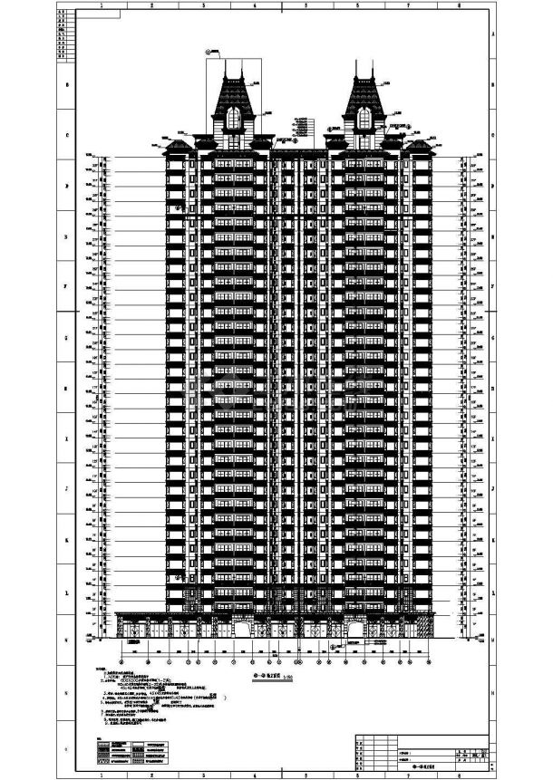 某32层高层住宅楼建筑设计施工图-图二