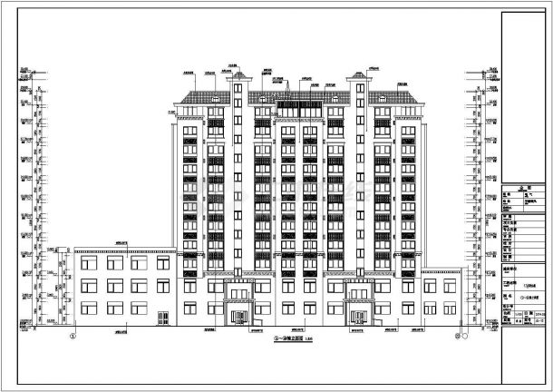 宁夏省某11层高层住宅楼建筑设计施工图CAD-图一
