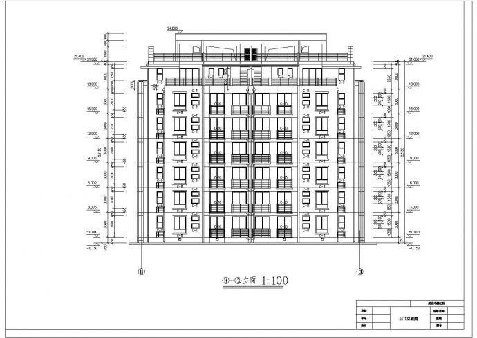 【7层】框架剪力墙住宅楼工组织设计99页（任务书、建筑图9张、施工平面图1张、进度表1张）_图1