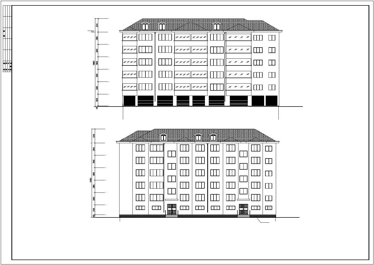 住宅五层全套设计计算书建筑图结构图等图纸CAD