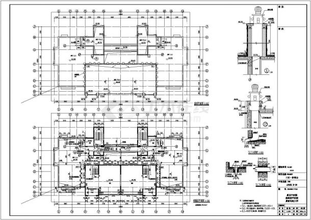 江苏省某32层高层住宅楼建筑设计施工图CAD-图二