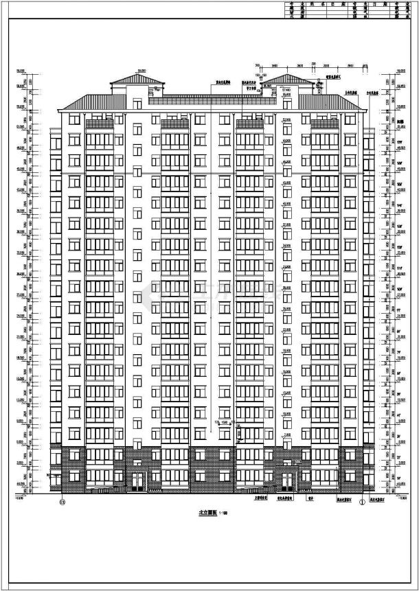某地17层底层商业住宅楼建筑方案设计图-图二