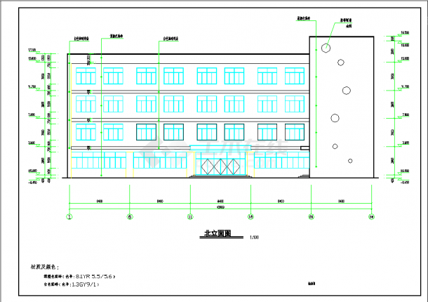 地上4层局部5层小学框架结构多层教学楼建筑cad设计施工图（含教学楼结构施工图、楼梯设计）-图一