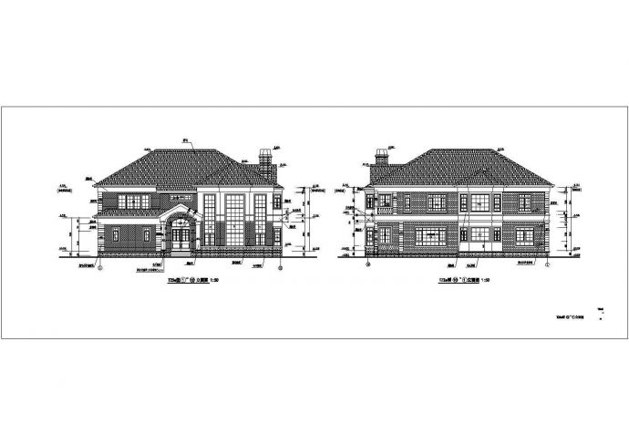 某地两层轻钢结构别墅建筑设计方案图纸_图1