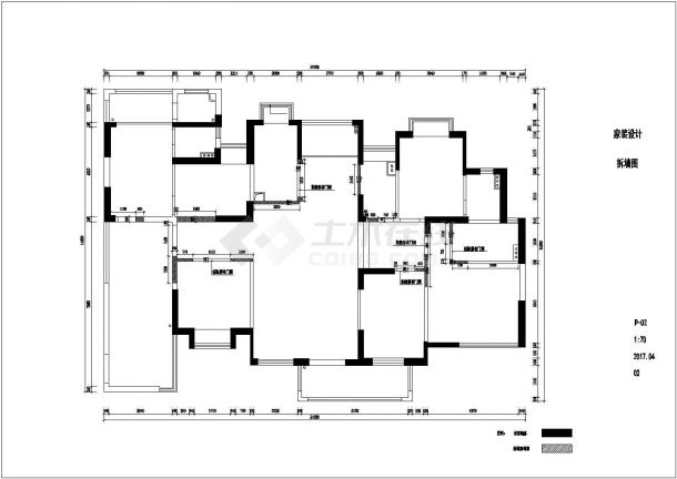 设计精典的大户型家装样板房CAD设计图-图二