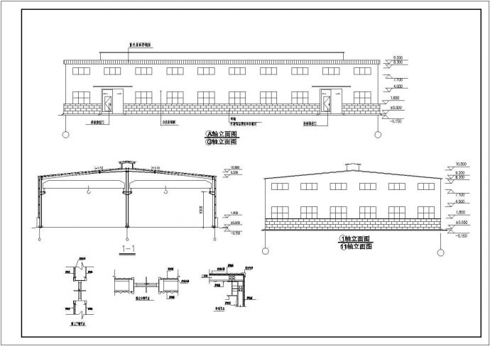 某钢结构厂房图纸包含建筑图结构图_图1