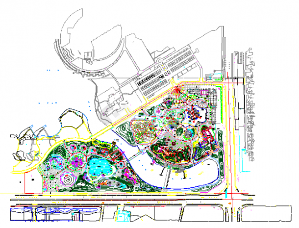 综合游乐园场所cad规划设计图纸-图一