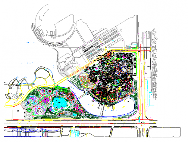综合游乐园场所cad规划设计图纸-图二