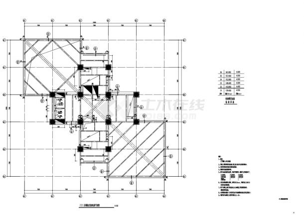 GGS-77 三十二层模板及板配筋平面图-图一