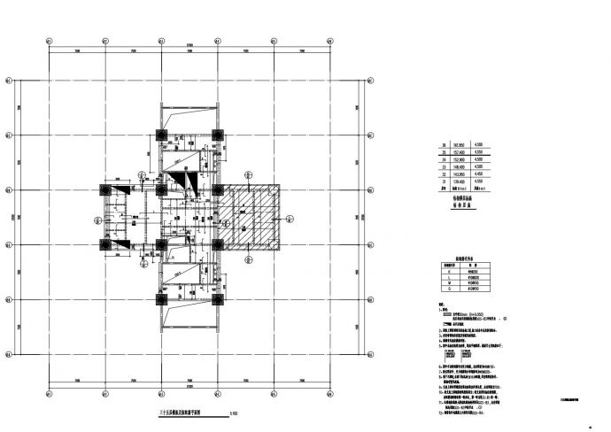 GGS-80 三十五层模板及板配筋平面图_图1