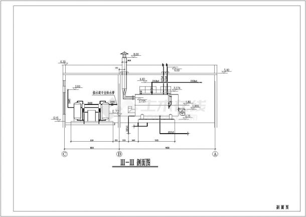 4吨燃气蒸汽锅炉房给排水工艺设计图纸-图一