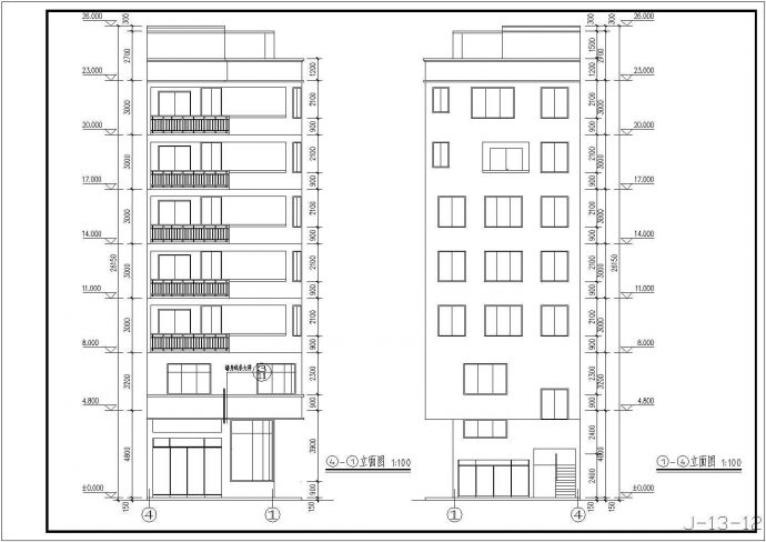 某地七层框架结构住宅建筑设计方案图纸_图1