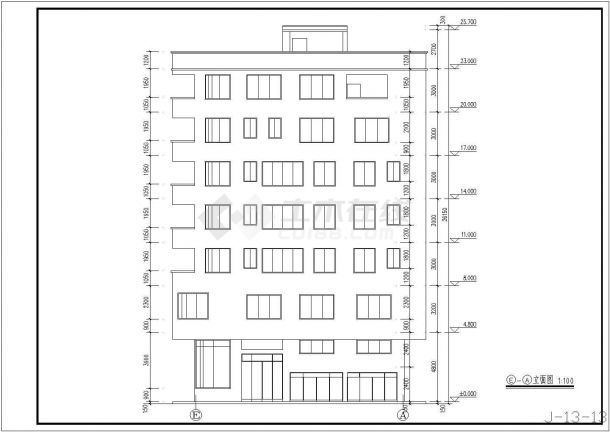 某地七层框架结构住宅建筑设计方案图纸-图二