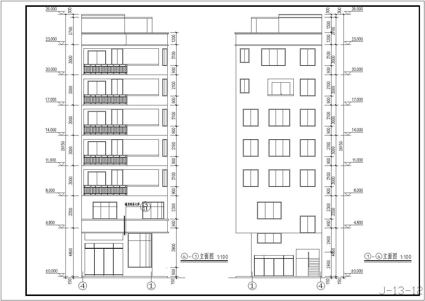 某地七层框架结构住宅建筑设计方案图纸