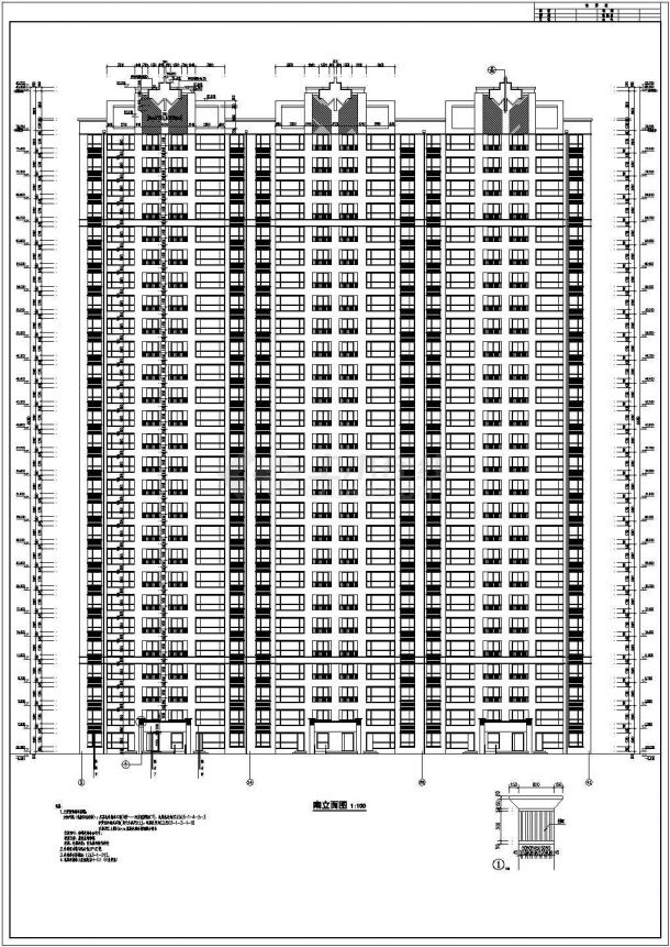 某CL体系27层住宅楼建筑结构施工图-图一
