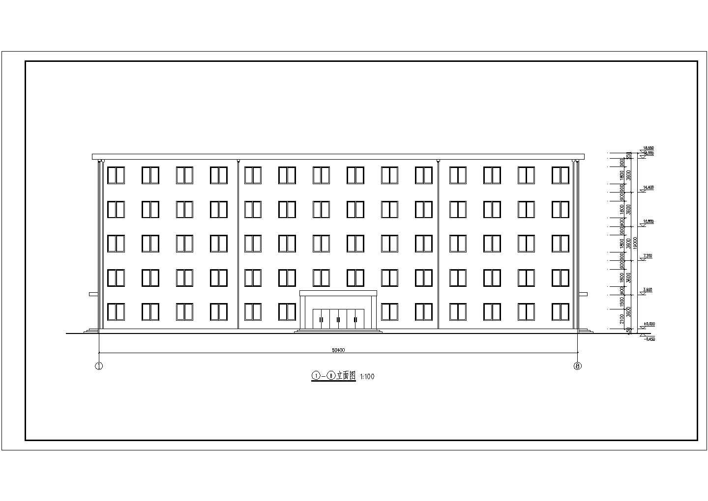 5层4000平米框架办公楼毕业设计建筑图