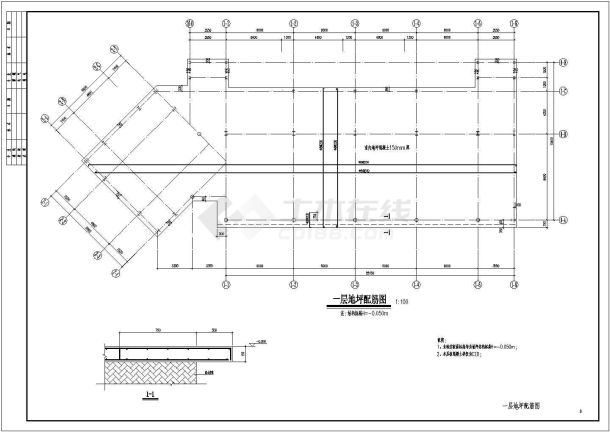 成都某钢结构售楼部项目结构设计施工图-图一