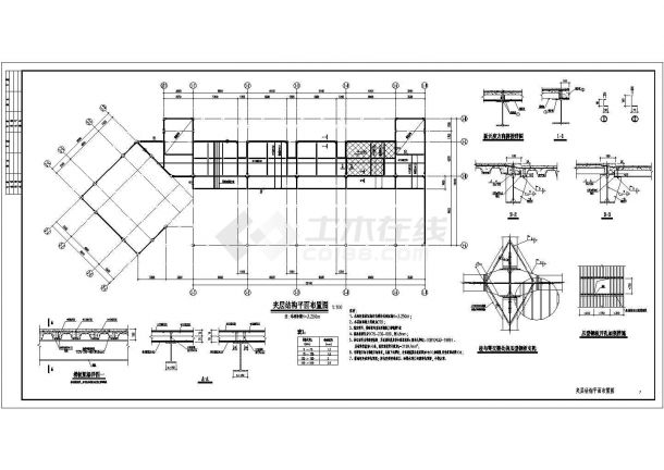 成都某钢结构售楼部项目结构设计施工图-图二
