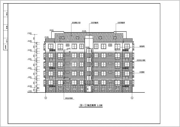 设计精典四室两厅两卫五层砖混结构住宅楼建筑施工图-图二