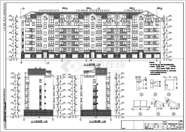 广饶县某地五层框架结构住宅建筑设计施工图-图一