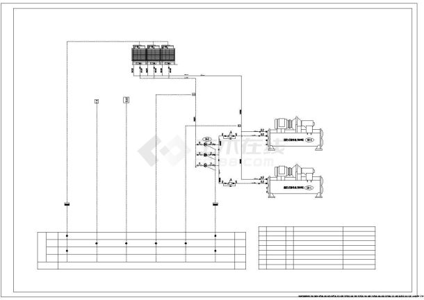 某工程制冷站工艺cad原理设计图-图二