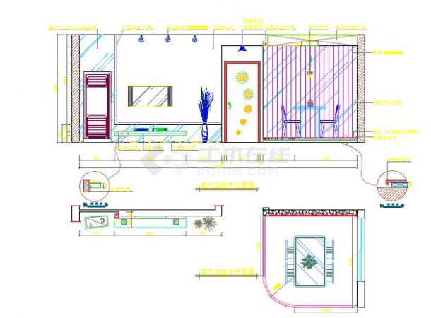 130平室内装修经典CAD施工图纸-图一