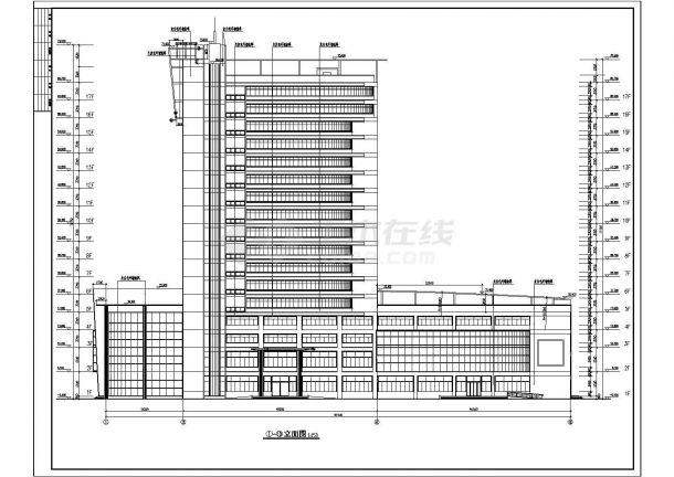 某公司17层办公楼建筑设计方案图-图一
