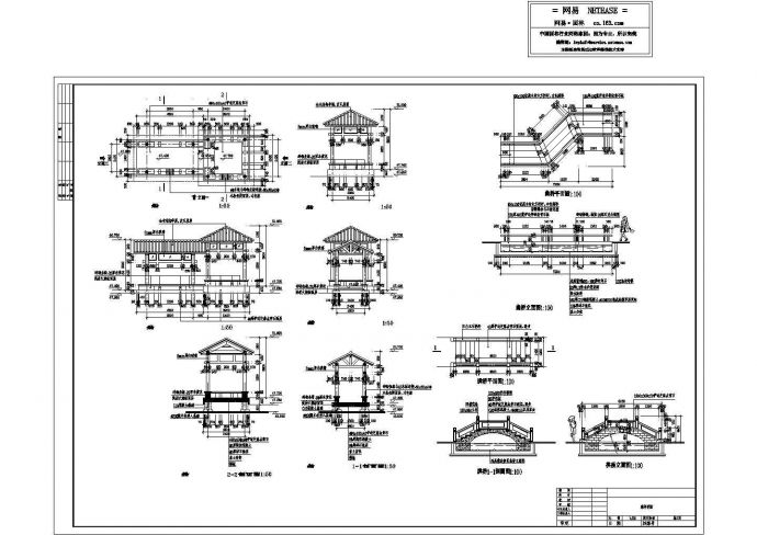 某船舫休息亭廊全套建施图_图1