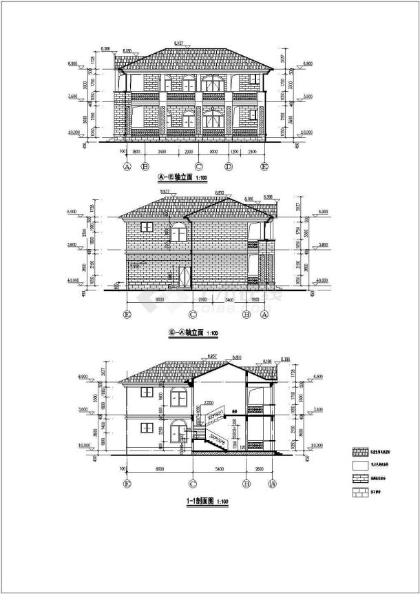 某地二层框架结构管理房建筑施工图-图二