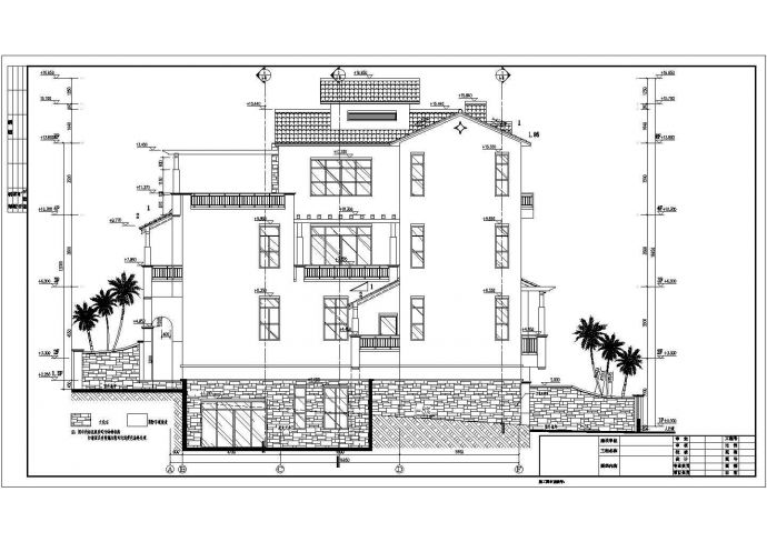 某地四层框架结构联排别墅建筑施工图_图1