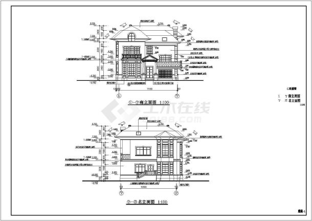 某地三层砖混结构别墅建筑设计施工图纸-图一