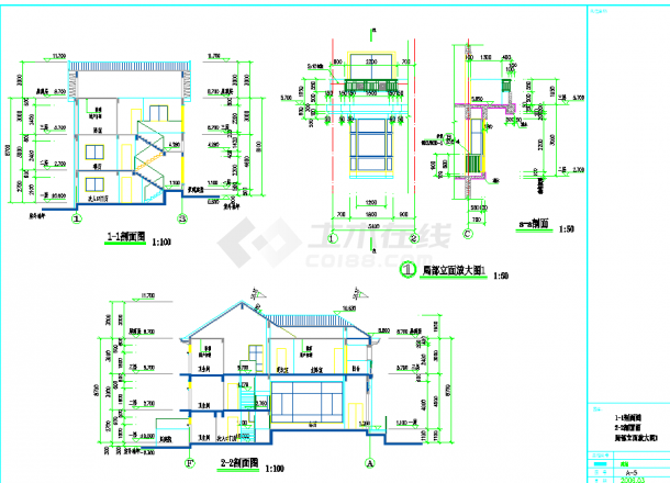 某地三层别墅建筑设计图（含效果图）-图二