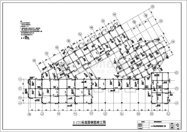 珠江湾展示中心售楼部结构竣工设计图-图一