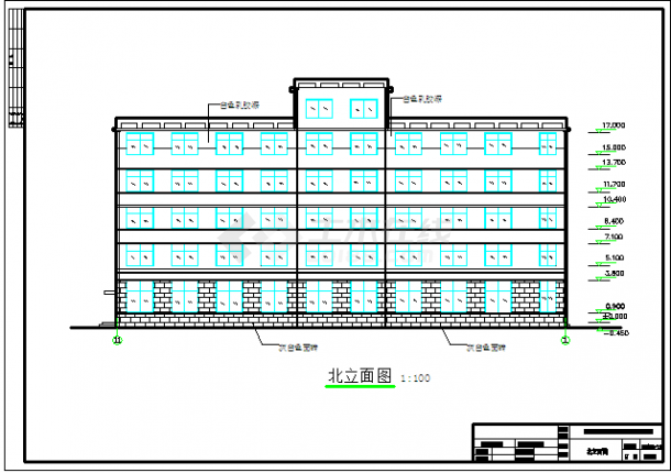 3156平五层框架结构办公楼建筑毕业设计全套-图二