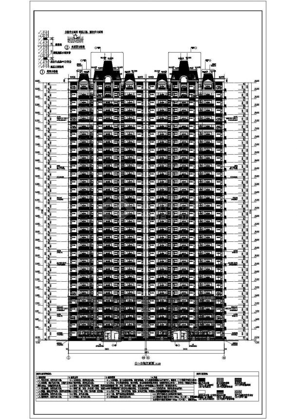 某32层高层住宅楼建筑cad设计图纸-图一
