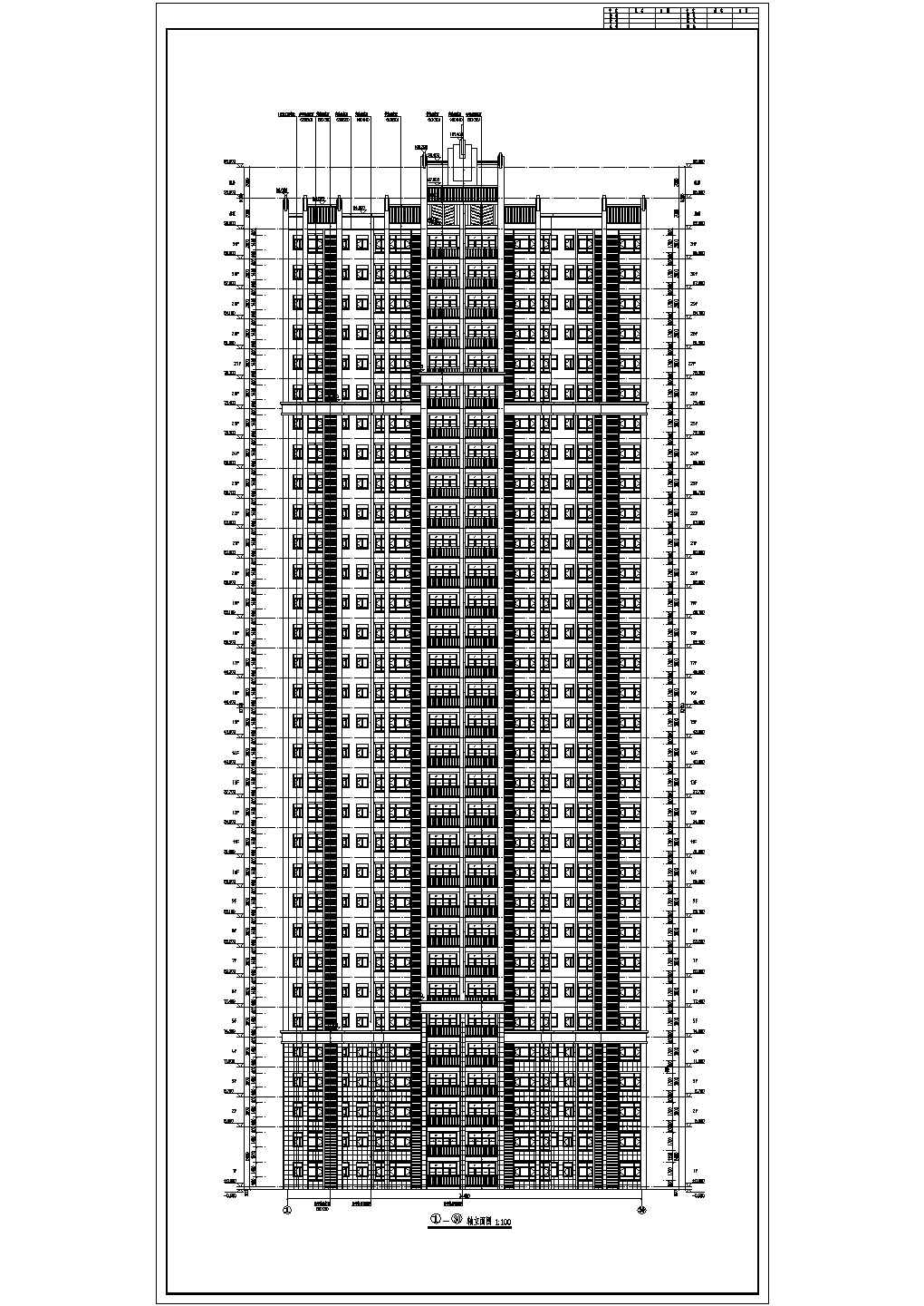 南方31层剪刀梯1个单元高层住宅楼建筑图