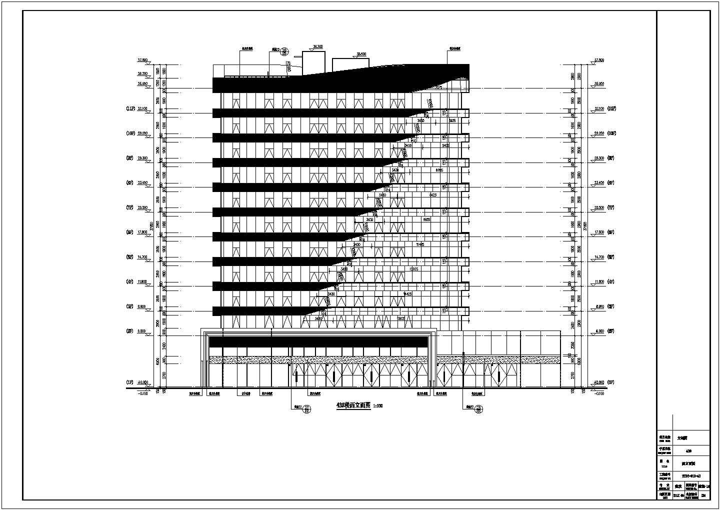 某文创园11层单身公寓建筑设计施工图