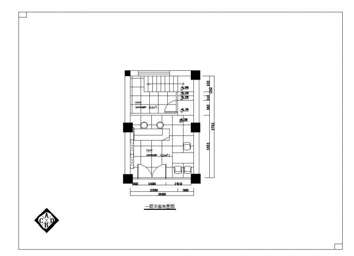 某市区美容院装修结构布置CAD参考详图_图1