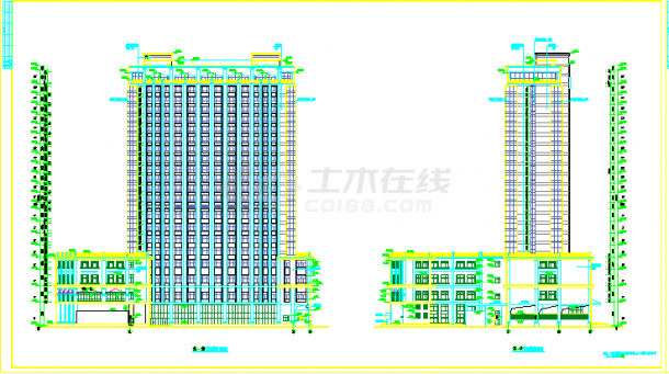 某21层框剪结构国际大酒店建筑设计施工图-图二