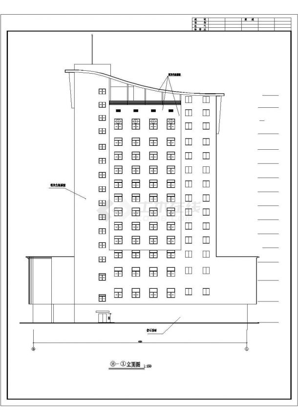 某地十层框架结构高层酒店建筑设计施工图纸-图一