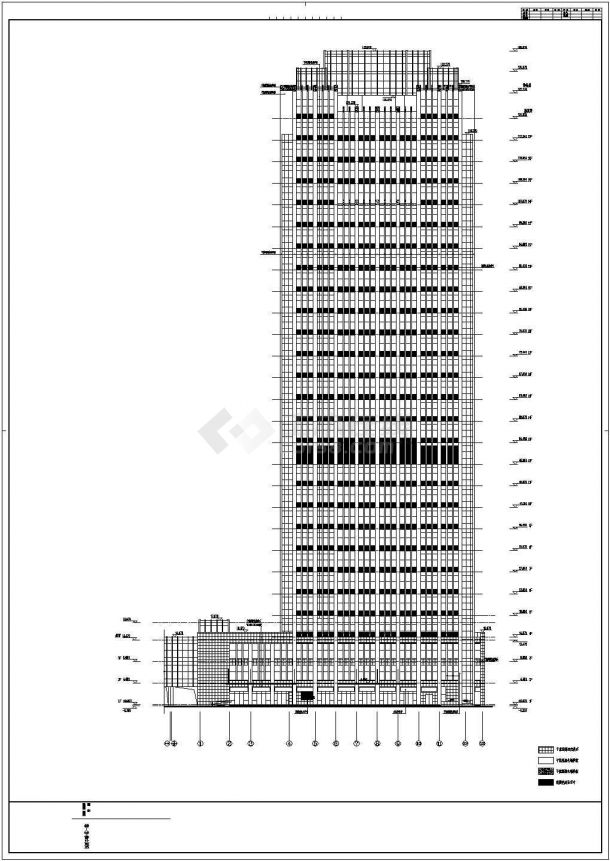 超高层办公楼建筑设计施工图（含避难层及效果设计）-图一