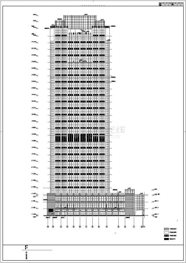 超高层办公楼建筑设计施工图（含避难层及效果设计）-图二