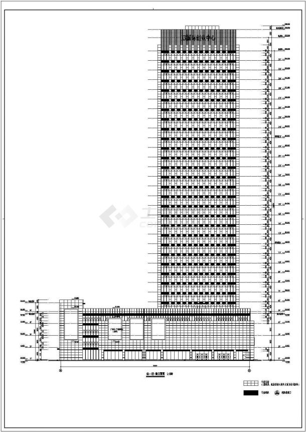 某31层超高层创业中心办公楼建筑设计图-图一