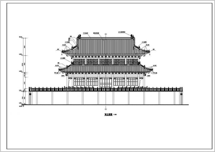 中式仿古极乐殿大殿多专业设计施工图_图1